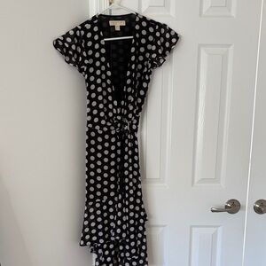 Michael Kors Black and White High Low Dress
